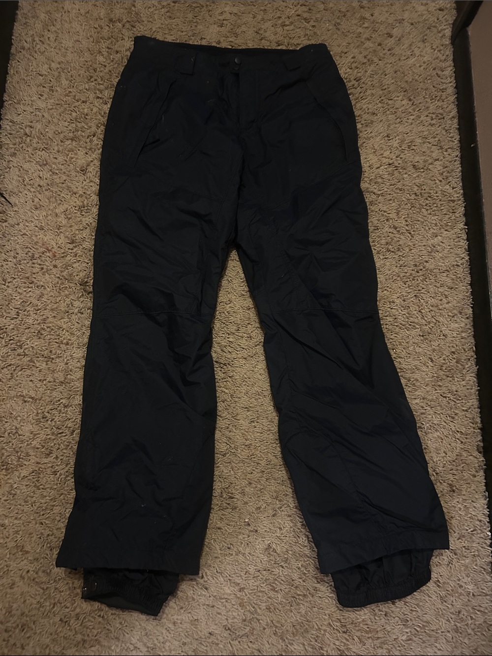 Men's Black Insulated Snow Joggers - Lightweight Winter Pants
